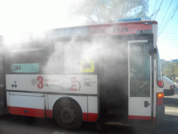 На Соколовой задымился автобус «284»