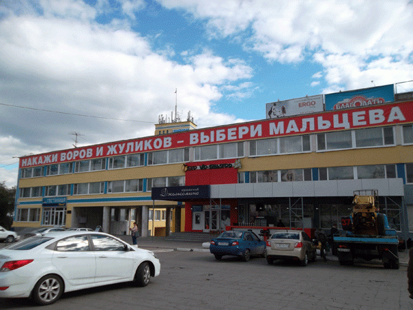 В центре Саратова появился редкий оппозиционный баннер