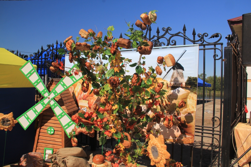 На хлебной пристани в Марксе выставили 350-килограммовый каравай