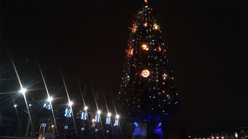 На Театральной площади зажгли главную новогоднюю елку