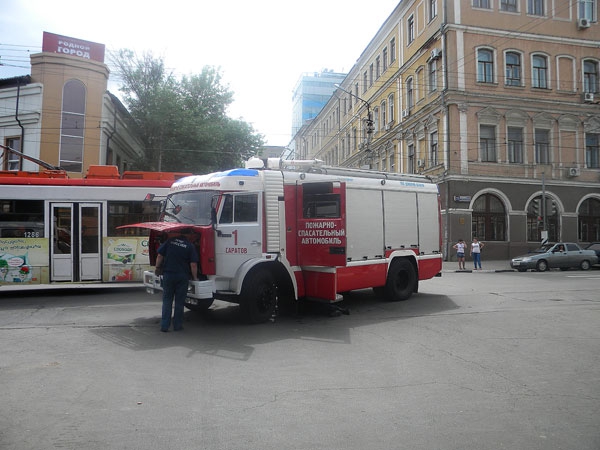 Потушен пожар у здания полиции