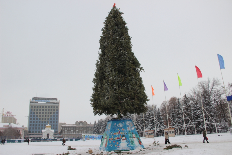 В Саратове начали разбирать главную елку города