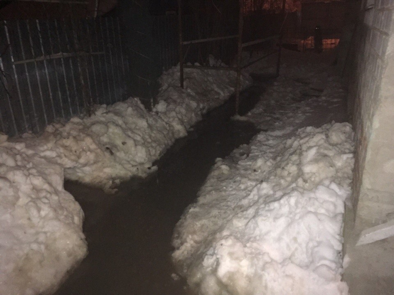 Очевидец: В поселке Северный вода заливает частные дома