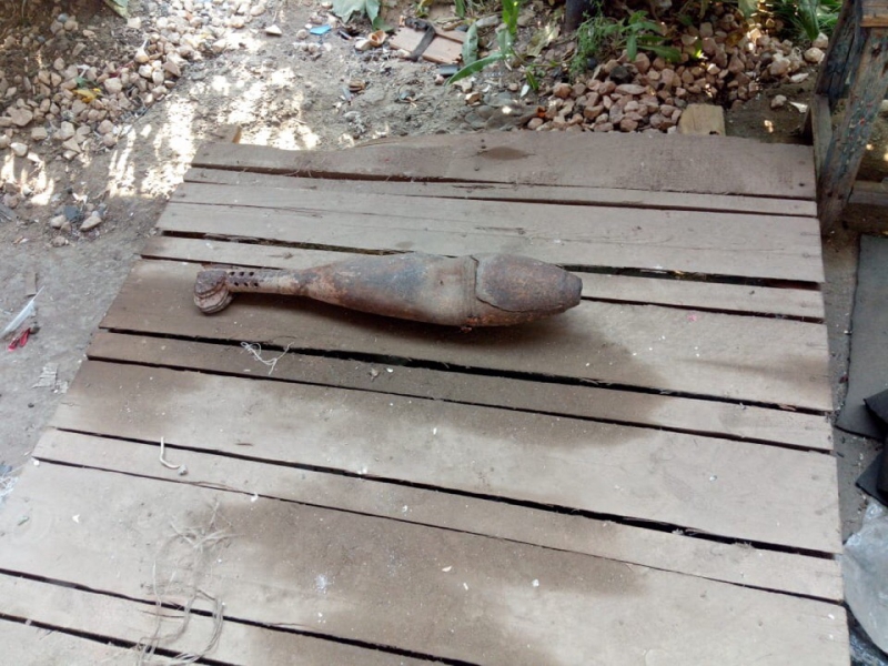 Сотрудники АО «Управление отходами» обнаружили минометный снаряд в мусоре