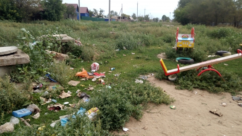 В Ершове детские площадки превратились в помойку и дикие заросли