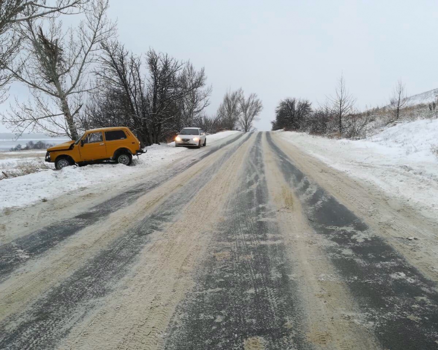 В Вольске внедорожник врезался в дерево. Шофер и пассажир в больнице