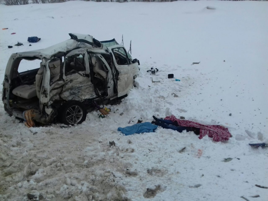 Под Саратовом 1 человек погиб и 2 пострадали в столкновении минивэна и грузовика