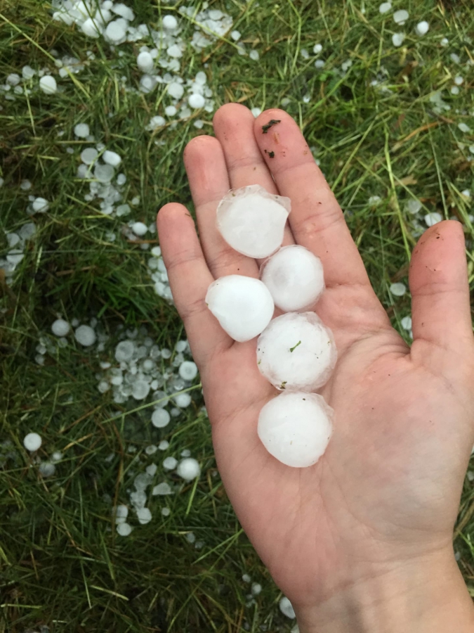 Жители Саратовской области рассказали о граде размером с яйцо