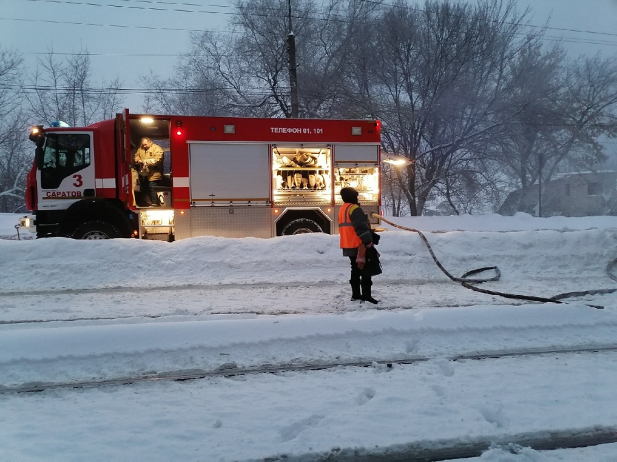 В Саратове трамвай маршрута №3 загорелся в час пик