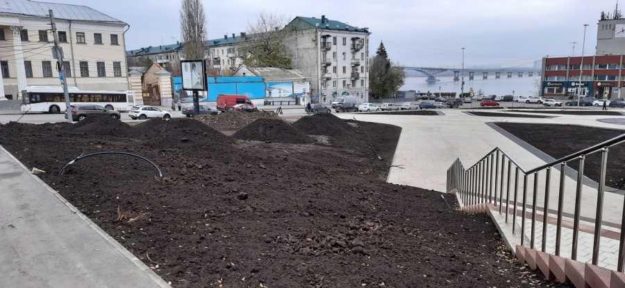 Общественность удивлена строительством детской площадки в будущем сквере Петра I в Саратове