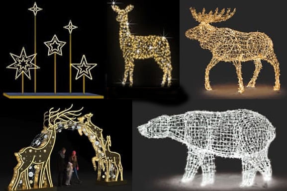 К Новому году набережную Саратова украсят светящиеся фигуры оленей и лося