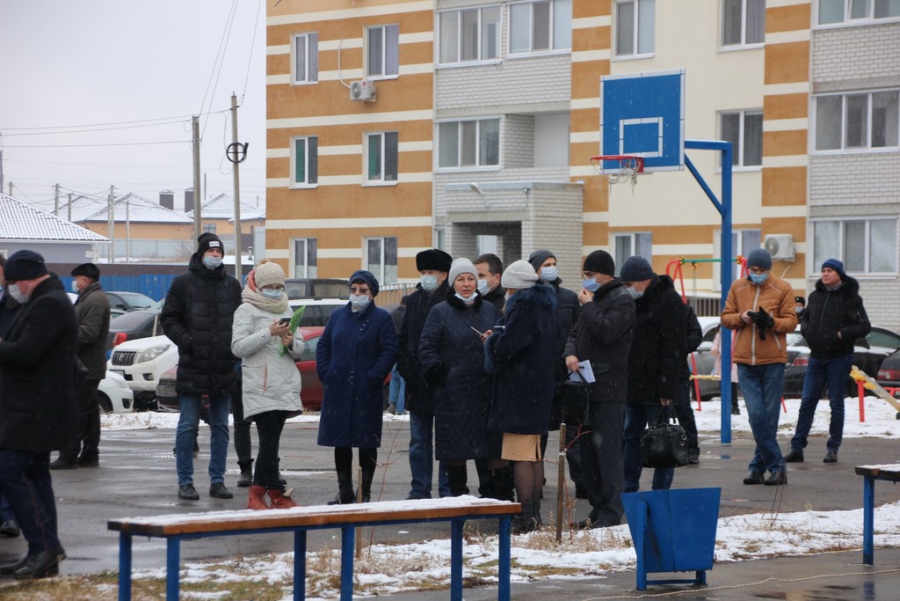 На стройплощадке ЖК «Победа» Радаев и Бусаргин назвали суммы выплат дольщикам