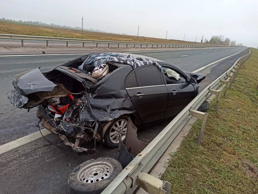 Под Саратовом машина врезалась в отбойник. Два ребенка в больнице