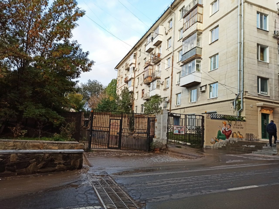 У набережной Саратова из-за потопа появился «лестничный водопад»