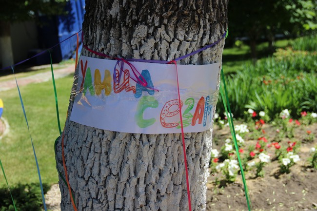 Около Крытого рынка запустили в небо шары с детскими желаниями