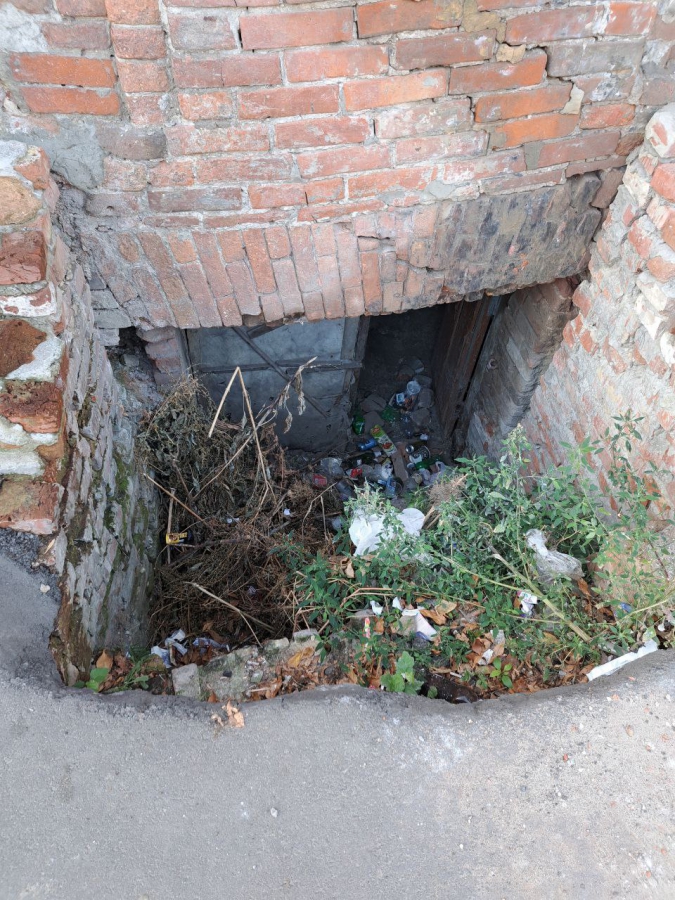 На перекрестке Радищева и Челюскинцев провалился тротуар