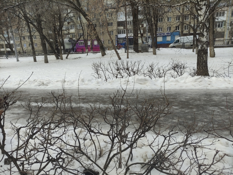 Бездействие коммунальщиков. Саратовцев вынудили посыпать солью лед на дорогах