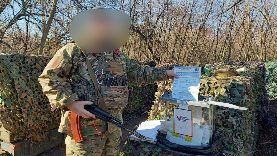 Бойцы казачьего отряда «Ермак» на СВО принимают участие в голосовании президента