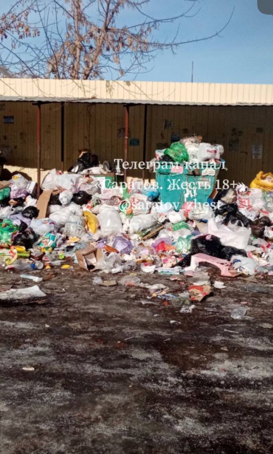 На Огородной мусорные баки «спрятались» за большой свалкой отходов