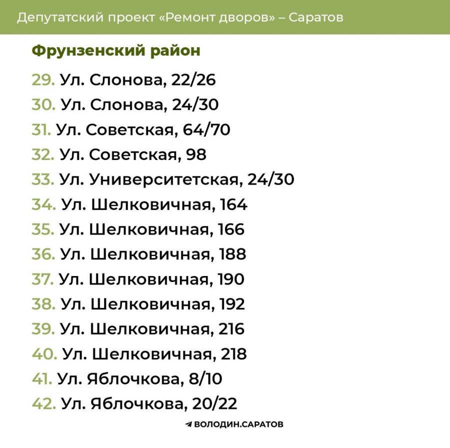 В Кировском и Фрунзенском районах определили дворы для ремонта