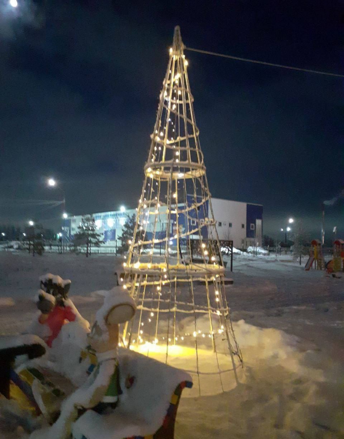 Жители Юбилейного пожаловались на ржавую елку в парке