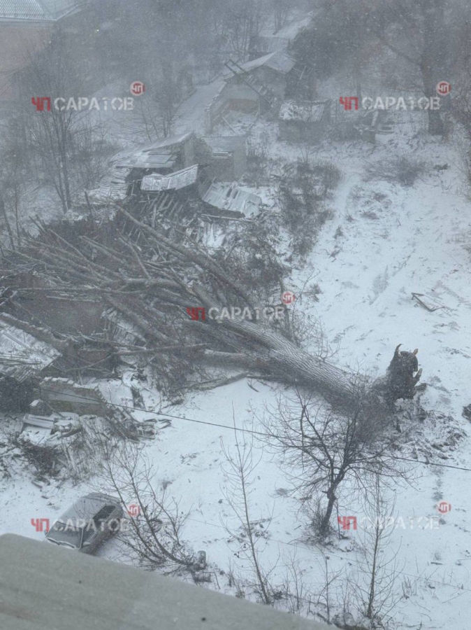 В Саратове из-за сильного ветра рухнула главная новогодняя елка