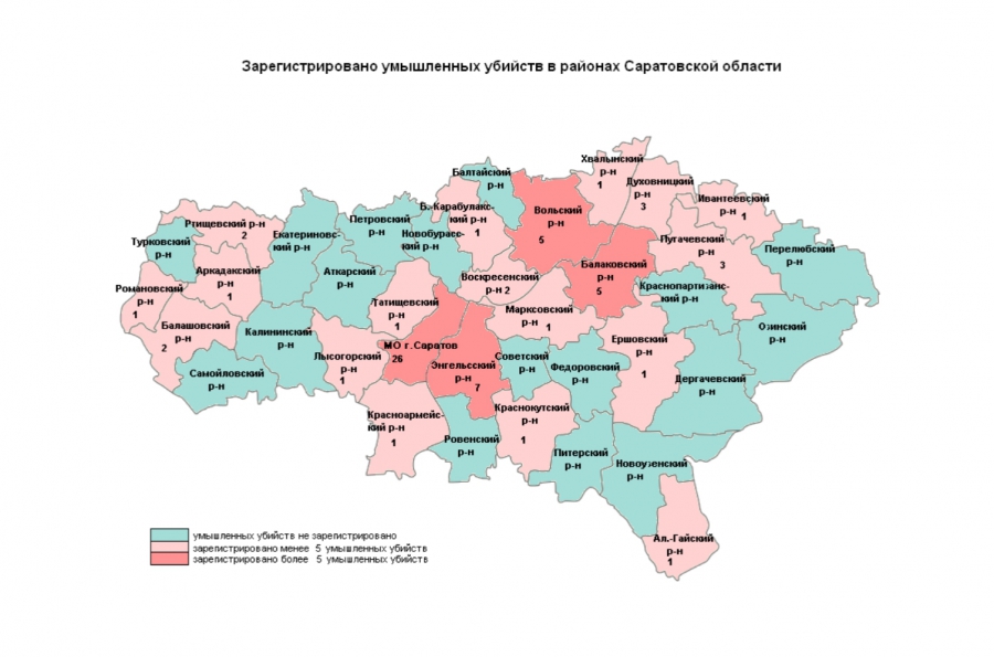 В Саратовской области в прошлом году убили 67 человек