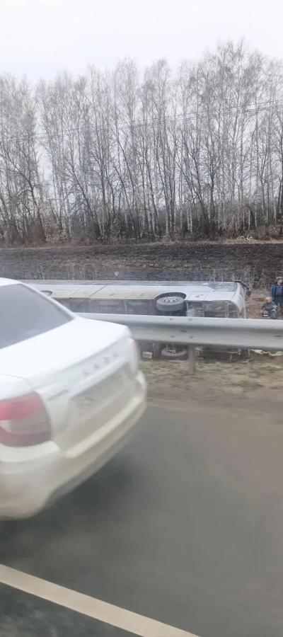 В Петровском районе автобус с детьми опрокинулся в кювет