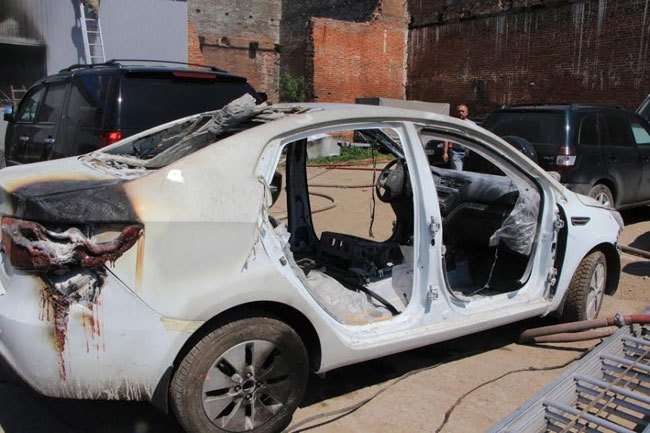 Пожар на СТО в центре Саратова повредил автомобили