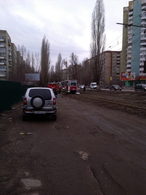 В Саратове загорелся трамвай маршрута №9