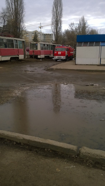 В Саратове загорелся трамвай маршрута №9