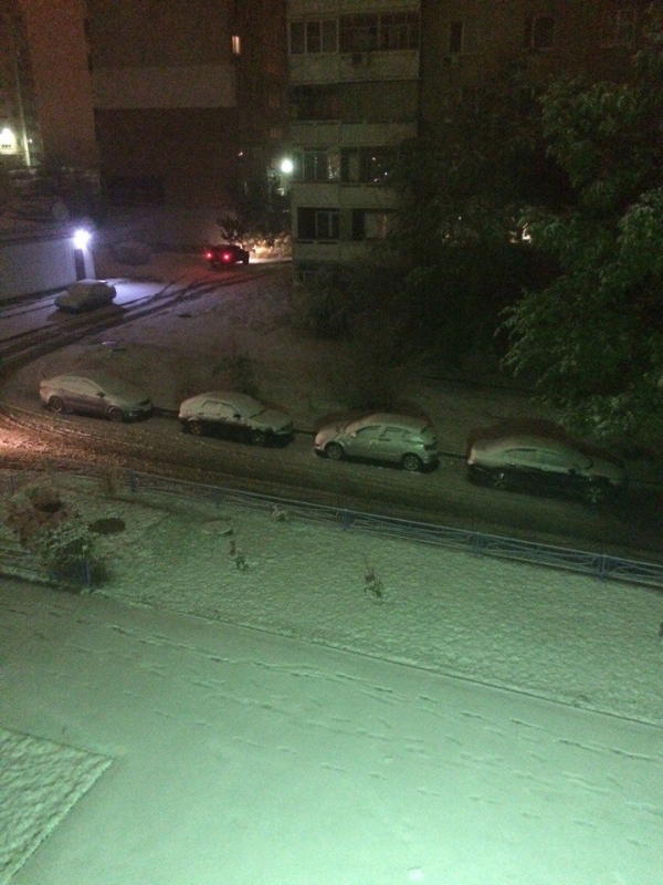 Саратовцы фотографируют первый снег и лепят снеговиков