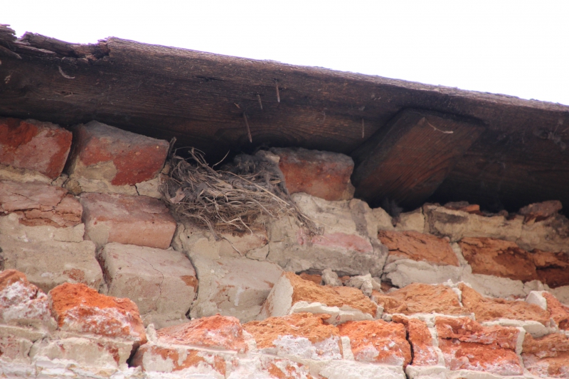 Разрушающийся фасад здания создает угрозу пешеходам
