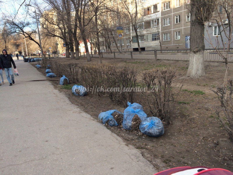 Неубранный после субботника мусор на Рахова разлетелся по скверу