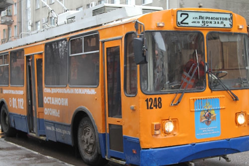 Троллейбус МЧС поможет саратовцам скоротать время в пробках