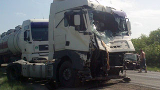 Водитель грузовика сгорел в результате массового ДТП под Красноармейском
