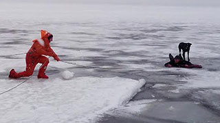 Спасатели случайно спасли саратовца из полыньи Спасатели случайно спасли саратовца из полыньи