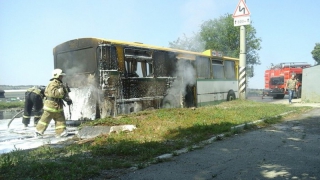 На Новоузенской сгорел автобус «МАН»