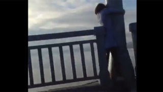 Камера сняла девушку на мосту Саратов-Энгельс за секунды до ее гибели