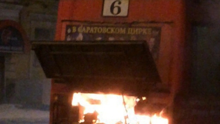 В Саратове горел автобус маршрута №6