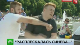 В Москве пьяный «десантник» в прямом эфире ударил журналиста из Саратова