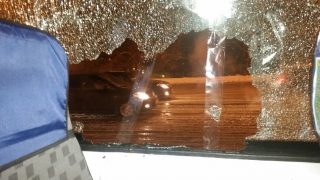 В Саратове маршрутка №33 возила людей с разбитым окном
