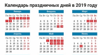 Минтруд России назвал даты выходных на 2019 год