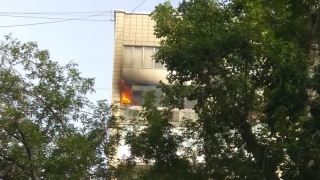 В доме на Лермонтова сгорели лоджии на 8-м и 9-м этажах