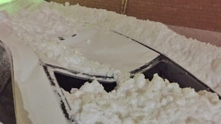 В Юбилейном снег с крыши завалил стоявшую во дворе «Тойоту Камри»