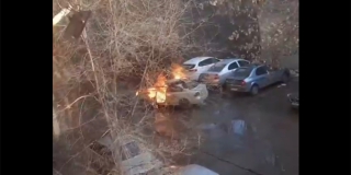 Во дворе на Шехурдина загорелись три автомобиля