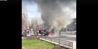 В Балакове полностью сгорел рейсовый автобус