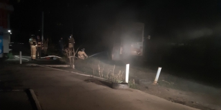 Ночью на СХИ загорелся трамвай Ночью на СХИ загорелся трамвай