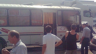 На Сенном рынке загорелся рейсовый автобус